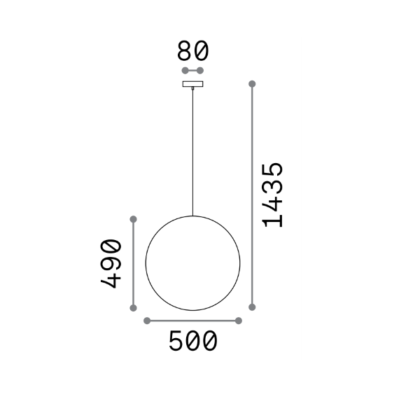 Външна висяща лампа SOLE SP1 D50 136011 Ideal Lux 1xE27 IP44 | Osvetlenieto.bg