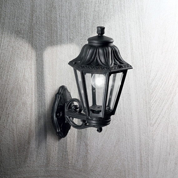 Фасаден аплик DAFNE AP1 BIG NERO 101491 Ideal Lux 1xE27 IP55 | Osvetlenieto.bg