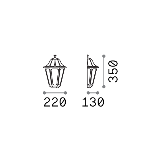 Фасаден аплик DAFNE AP1 SMALL BIANCO 120430 Ideal Lux 1xE27 IP55 | Osvetlenieto.bg