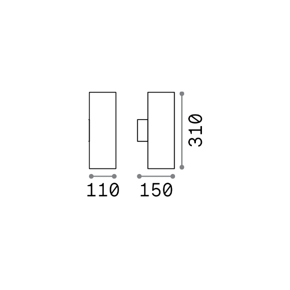 Фасаден аплик GUN AP2 BIG ANTRACITE 236858 Ideal Lux 2xE27 IP54 | Osvetlenieto.bg