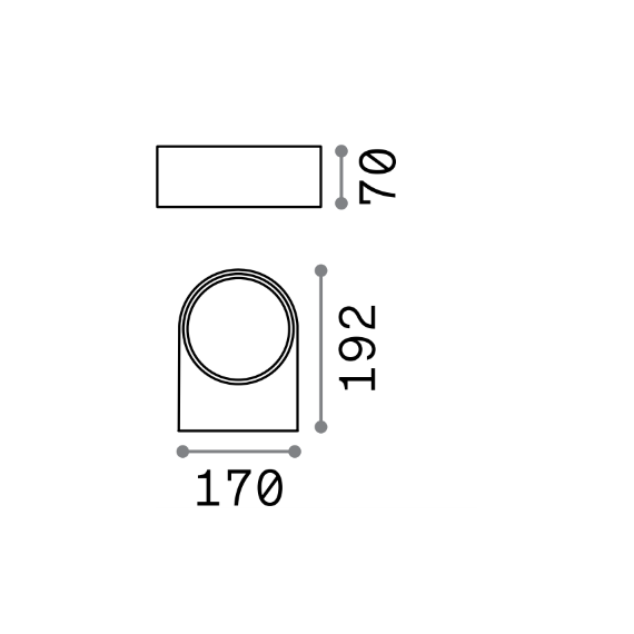 Фасаден аплик IKO AP1 GRIGIO 092218 Ideal Lux 1xE27 IP54 | Osvetlenieto.bg