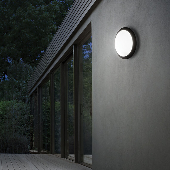 Фасаден аплик POLAR-1 AP1 ROUND NERO 096674 Ideal Lux 1xE27 IP66 | Osvetlenieto.bg