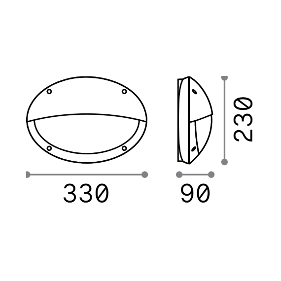 Фасаден аплик POLAR-2 AP1 OVAL BIANCO 096735 Ideal Lux 1xE27 IP66 | Osvetlenieto.bg