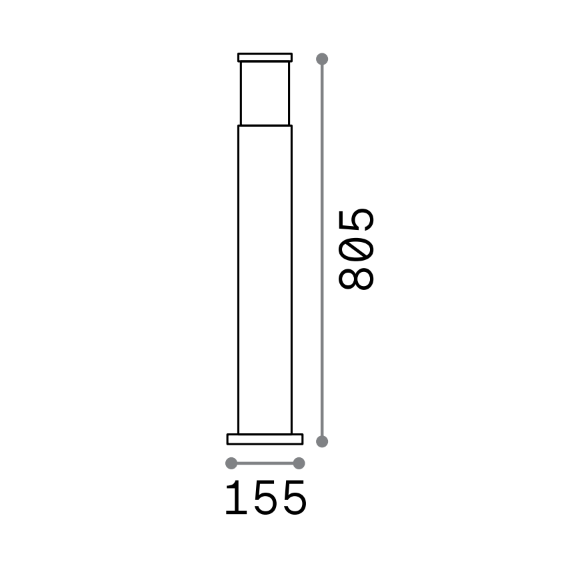 Градинска лампа TRONCO PT1 H80 COFFEE 163741 Ideal Lux 1xE27 IP65 | Osvetlenieto.bg