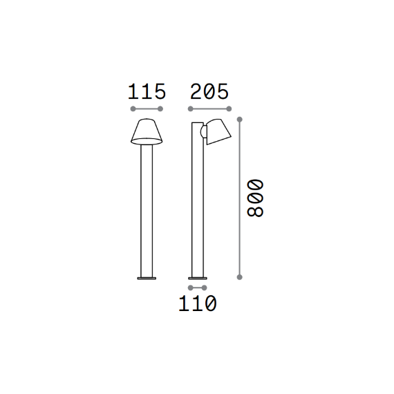 Градинска лампа GAS PT1 COFFEE 213101 Ideal Lux 1xGU10 IP43 | Osvetlenieto.bg