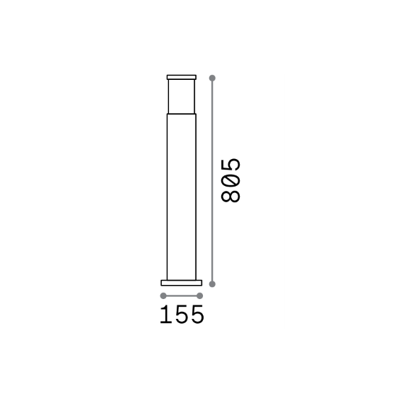 Градинска лампа TRONCO PT1 H80 GRIGIO 026961 Ideal Lux 1xE27 IP65 | Osvetlenieto.bg
