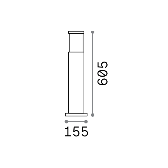 Градинска лампа TRONCO PT1 H60 NERO 004730 Ideal Lux 1xE27 IP65 | Osvetlenieto.bg