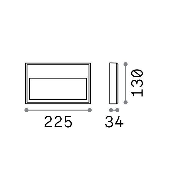 LED Фасаден аплик FEBE-1 AP 3000K 250854 Ideal Lux  IP65 | Osvetlenieto.bg