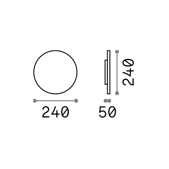 LED Фасаден аплик PUNTO AP D24 NERO 328546 Ideal Lux  IP54 | Osvetlenieto.bg