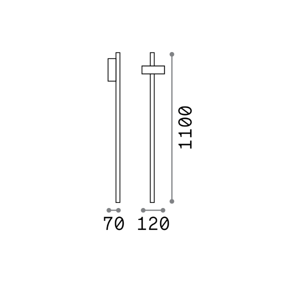 LED Градинска лампа HUB PT H110 251257 Ideal Lux  IP54 | Osvetlenieto.bg