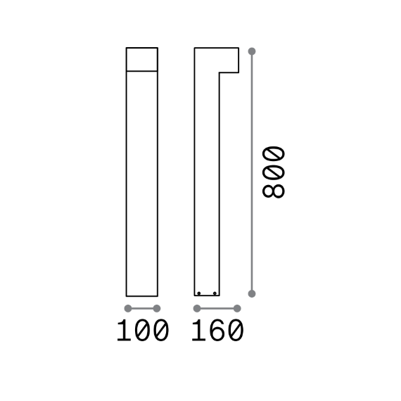 LED Градинска лампа SIRIO LED PT1 H80 GRIGIO 365411 Ideal Lux  IP65 | Osvetlenieto.bg