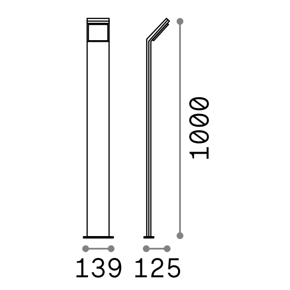 LED Градинска лампа STYLE PT H100 GRIGIO 3000K 322384 Ideal Lux  IP54 | Osvetlenieto.bg