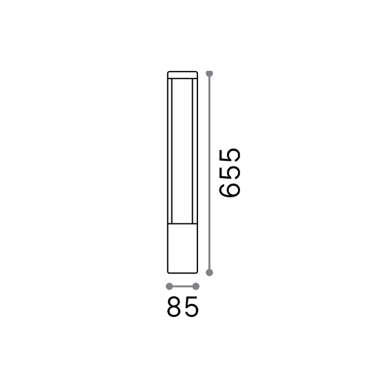 LED Градинска лампа TIFONE PT H65 250953 Ideal Lux  IP65 | Osvetlenieto.bg