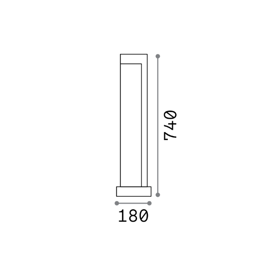 LED Градинска лампа TITANO PT H74 3000K 246987 Ideal Lux  IP55 | Osvetlenieto.bg