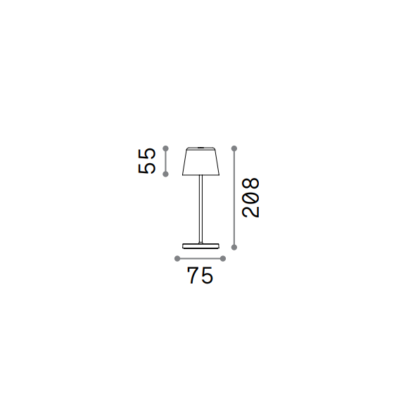 LED Външна настолна лампа CUTE TL COFFEE 346915 Ideal Lux  IP65 | Osvetlenieto.bg