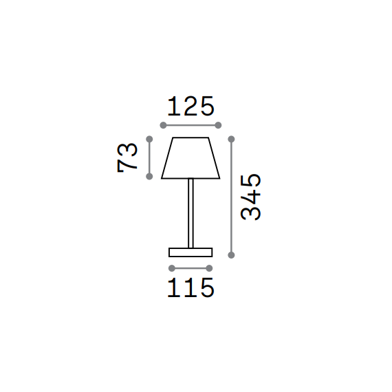 LED Външна настолна лампа LOLITA TL COOL GREY 286730 Ideal Lux  IP54 | Osvetlenieto.bg
