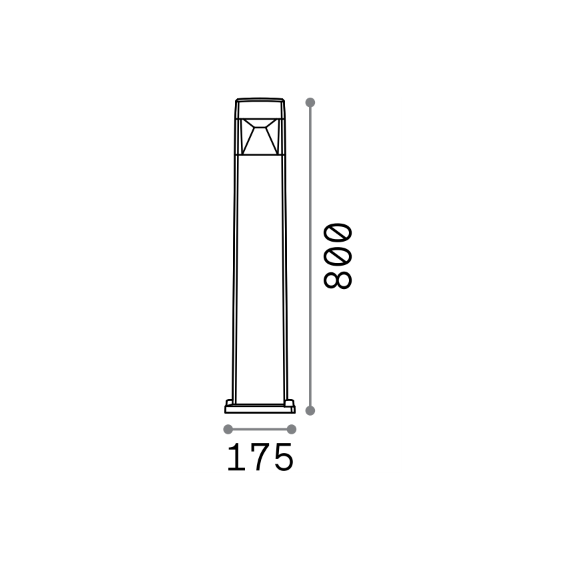 Градинска лампа COSMO PT1 NERO 187891 Ideal Lux 1xGX53 IP55 | Osvetlenieto.bg