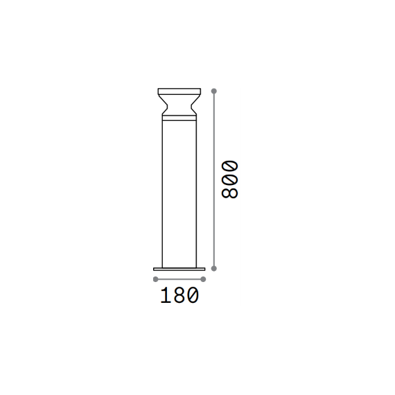 Градинска лампа TORRE PT1 H80 NERO 321639 Ideal Lux 1xE27 IP65 | Osvetlenieto.bg