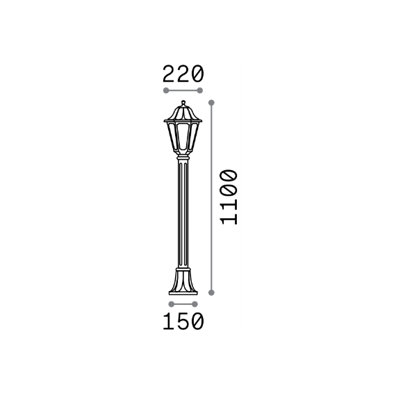Градинска лампа DAFNE PT1 BIANCO 120454 Ideal Lux 1xE27 IP55 | Osvetlenieto.bg