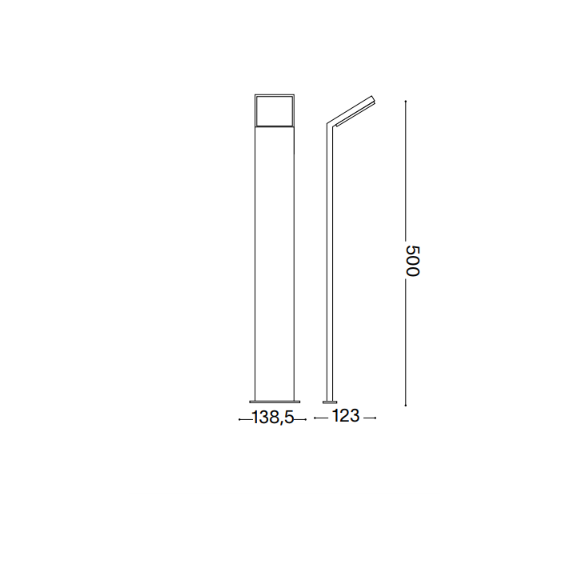 LED Градинска лампа STYLE PT H050 NERO 4000K 322506 Ideal Lux  IP54 | Osvetlenieto.bg