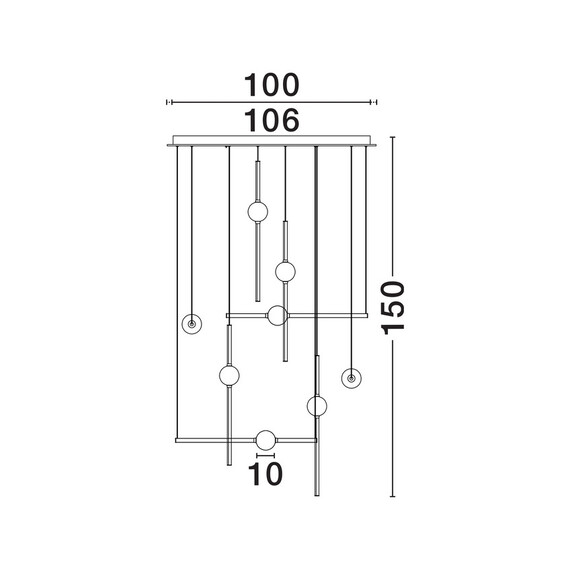 LED Полилей ACROBAT 9695259 NovaLuce 106W 3000K Triac Dimmable | Osvetlenieto.bg