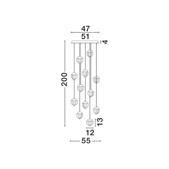 LED Полилей ALICIA 9124125 NovaLuce 60W 3000K Triac Dimmable | Osvetlenieto.bg