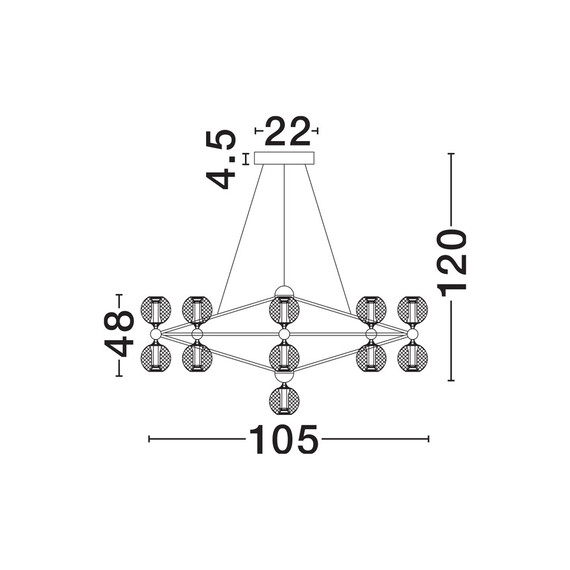 LED Полилей BELINDA 9695500 NovaLuce 78W 3000K Triac Dimmable | Osvetlenieto.bg