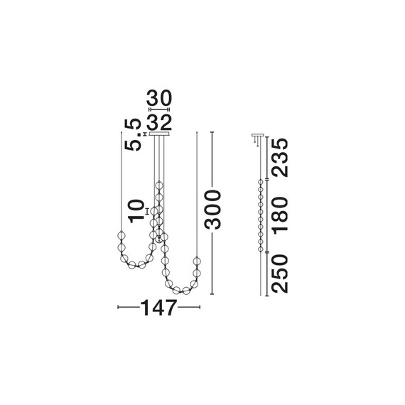 LED Полилей BRILLANTE 9695201 NovaLuce 134W 3200K Triac Dimmable | Osvetlenieto.bg