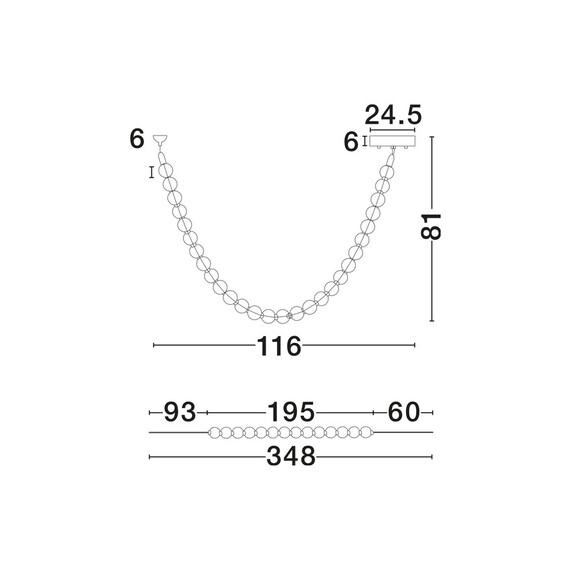 LED Полилей PERLA 9186955 NovaLuce 48W 3000K Triac Dimmable | Osvetlenieto.bg