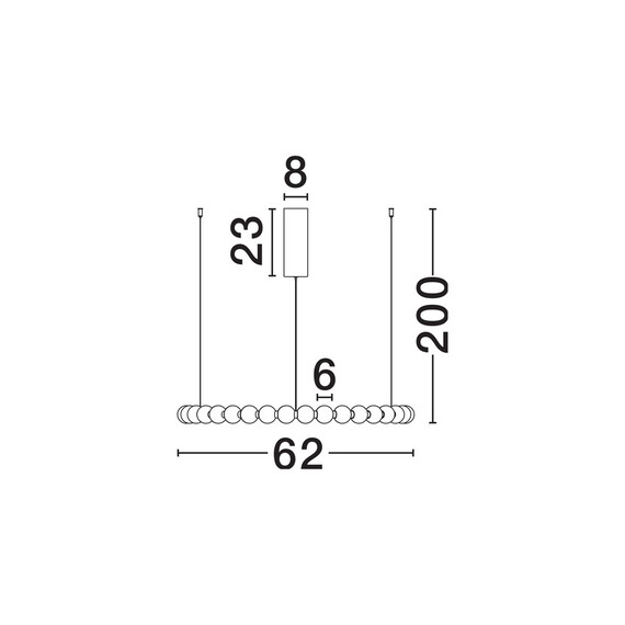LED Полилей PERLA 9695230 NovaLuce 56W 3000K Triac Dimmable | Osvetlenieto.bg