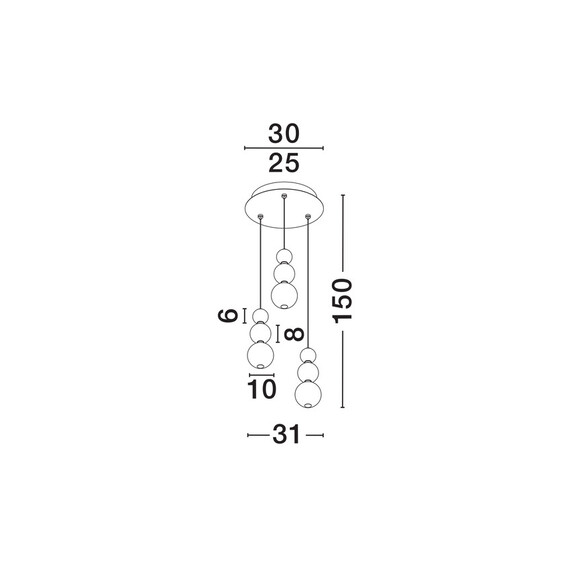 LED Полилей PERLA 9695242 NovaLuce 32W 3000K Triac Dimmable | Osvetlenieto.bg