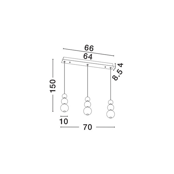 LED Полилей PERLA 9695243 NovaLuce 25W 3000K Triac Dimmable | Osvetlenieto.bg