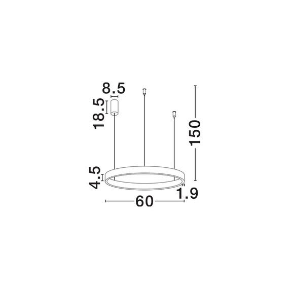 LED Полилей ELOWEN 9345659 NovaLuce 60W 3000K Triac Dimmable | Osvetlenieto.bg