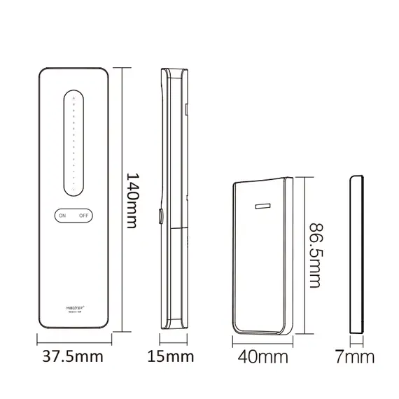 MiBoxer Дистанционно черно C3PB MONO/CCT 1 зона 2.4GHz RF | Osvetlenieto.bg