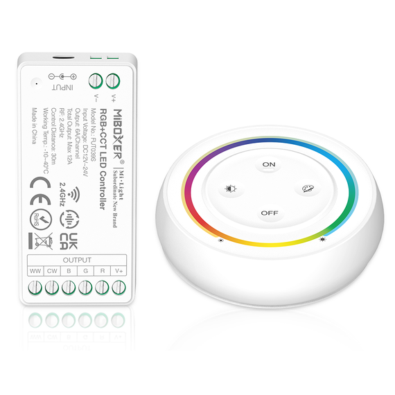 MiBoxer Комплект контролер+дистанционно RGB+CCT 12-24VDC 12A 2.4GHz FUT039SA | Osvetlenieto.bg
