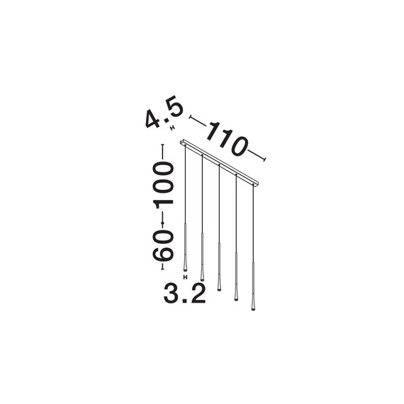 LED Полилей GOCCIO 9504001 NovaLuce 38W 3000K | Osvetlenieto.bg