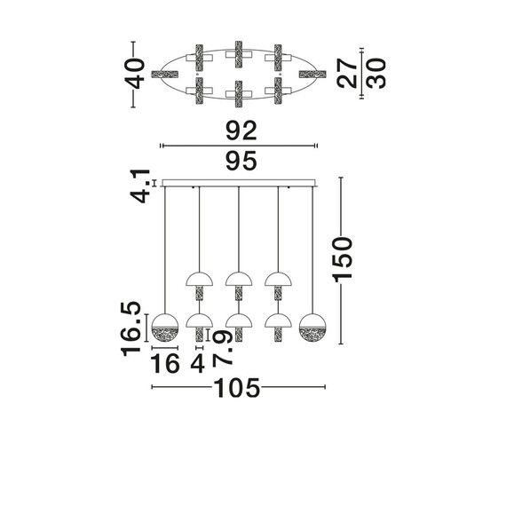 LED Полилей DORIN 9214181 NovaLuce 48W 2700K Triac Dimmable | Osvetlenieto.bg