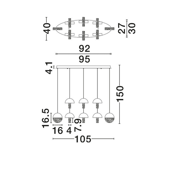 LED Полилей DORIN 9214194 NovaLuce 48W 3000K Triac Dimmable | Osvetlenieto.bg
