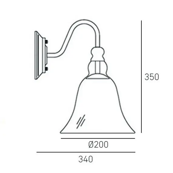 Аплик PARIS W01796BK CosmoLight 1xE27 | Osvetlenieto.bg
