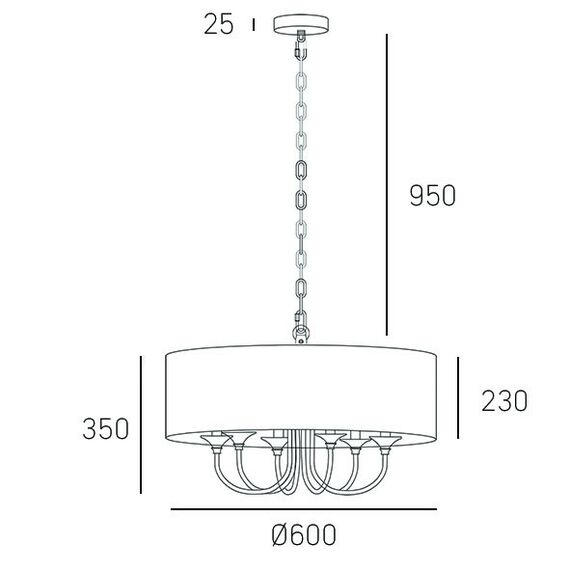 Полилей ABU DHABI P06512WH CosmoLight 6xE14 | Osvetlenieto.bg