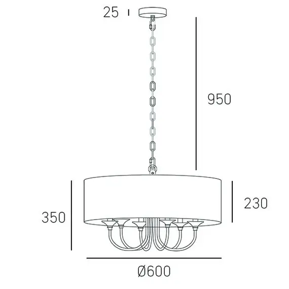 Полилей ABU DHABI P06512WH CosmoLight 6xE14 | Osvetlenieto.bg