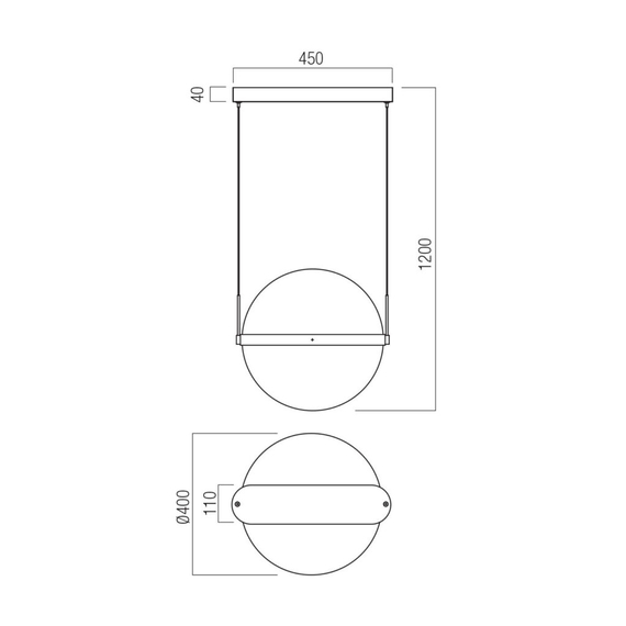 LED Полилей Atlas 01-4372 Redo 34W 2700K Triac Dimmable | Osvetlenieto.bg
