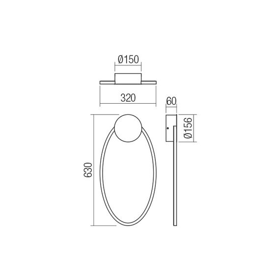 LED Аплик Leo 01-3295 Redo 29W CCT 3000K-4000K | Osvetlenieto.bg