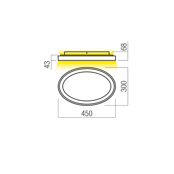LED Плафон Nobu 01-3803 Redo 40W CCT 3000K-4000K | Osvetlenieto.bg