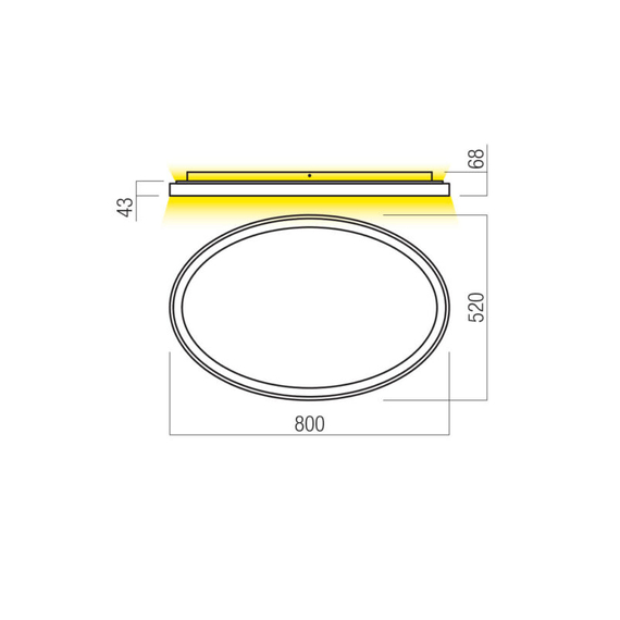 LED Плафон Nobu 01-3809 Redo 80W CCT 3000K-4000K | Osvetlenieto.bg