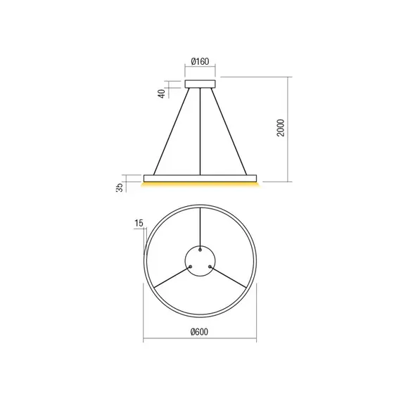 LED Полилей Febe 01-2863 Redo 37W 3000K | Osvetlenieto.bg