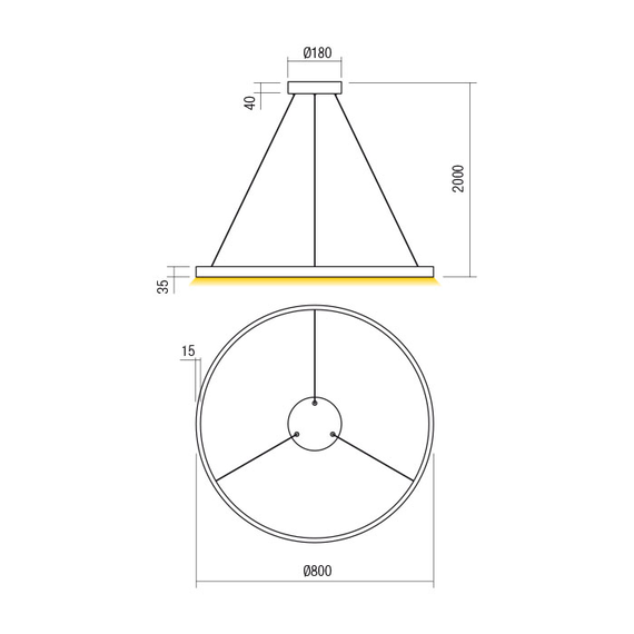 LED Полилей Febe 01-2871 Redo 50W 3000K | Osvetlenieto.bg