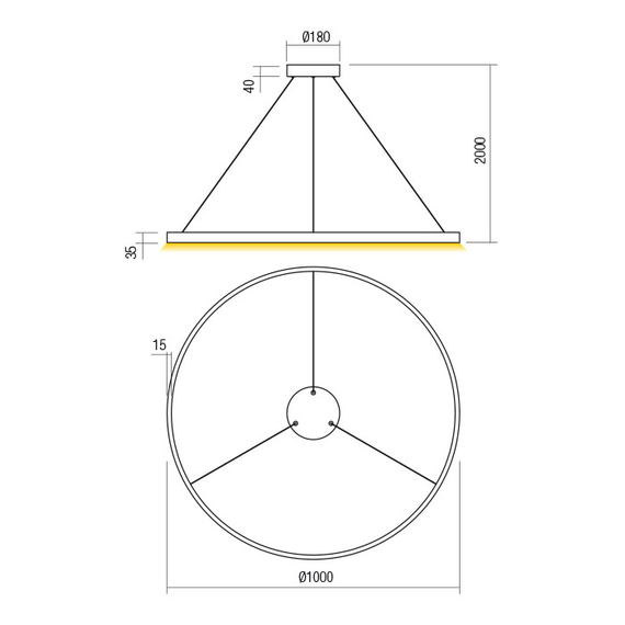 LED Полилей Febe 01-2877 Redo 62W 3000K | Osvetlenieto.bg