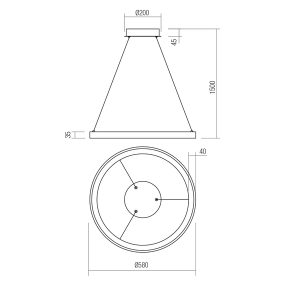 LED Полилей Iconic 01-3911 Redo 50W CCT 3000K-4000K | Osvetlenieto.bg