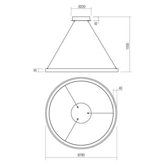 LED Полилей Iconic 01-3914 Redo 60W CCT 3000K-4000K | Osvetlenieto.bg